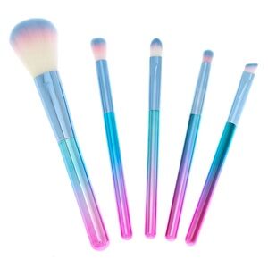 Claire’s Chrome Ombre Makeup Brush Set - Blue, 5 Pack (NWT)